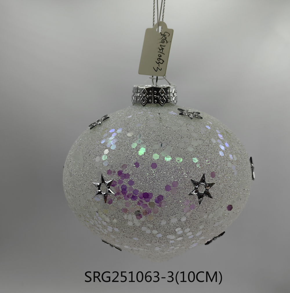  Glass Christmas decoration for Party Glass Ornaments Decoration with LED light