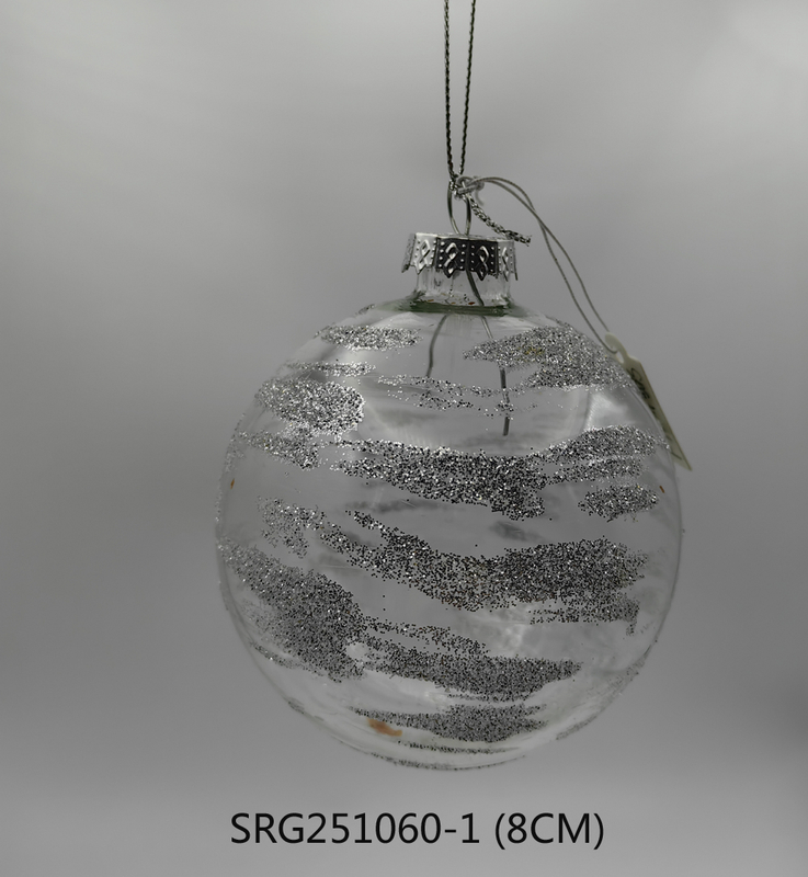  Glass Christmas decoration for Party Glass Ornaments Decoration with LED light