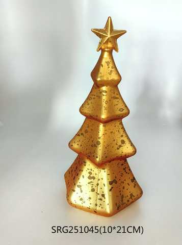  Glass christmas tree with led light Decoration for Party Glass decoration