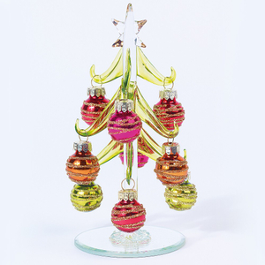 Christmas Gift Glass Tree with Colorful Balls