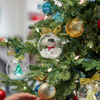 Set of 6 Christmas gift Glass LED ball with dia 10cm