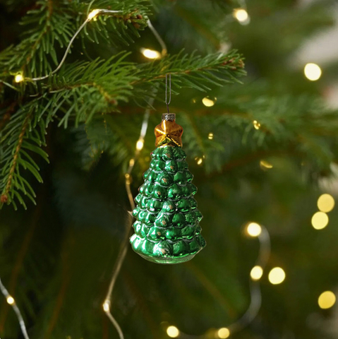 Glass Tree Christmas Ornament 