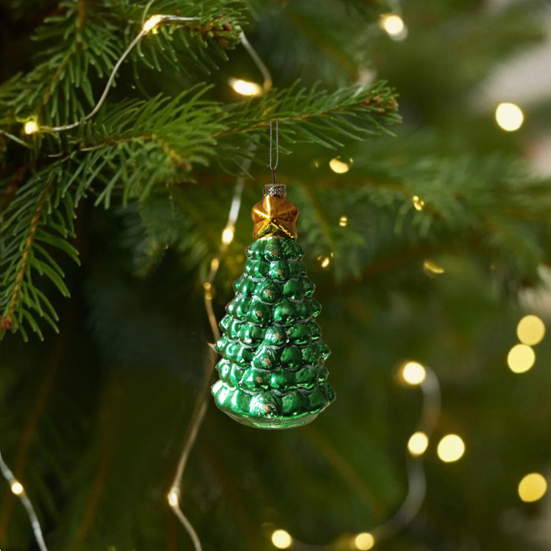 Glass Tree Christmas Ornament 