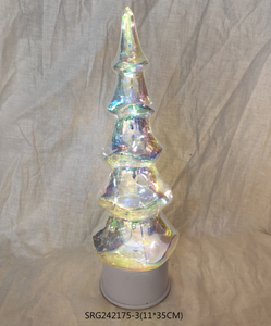 Glass Christmas Tree Rotating Base Desktop Luminous Ornaments Decoration Christmas Gift