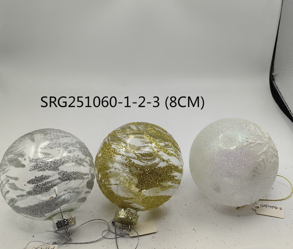  Glass Christmas decoration for Party Glass Ornaments Decoration with LED light