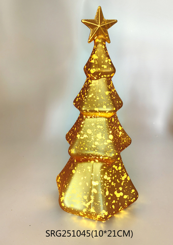  Glass christmas tree with led light Decoration for Party Glass decoration