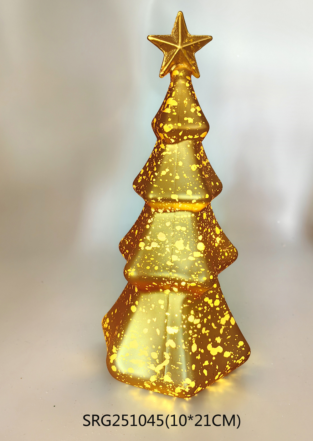  Glass christmas tree with led light Decoration for Party Glass decoration