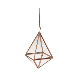 Glass Hanging Terrarium Copper Hexagonal