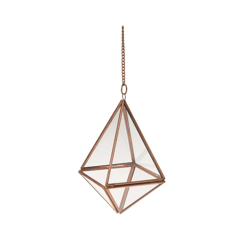 Glass Hanging Terrarium Copper Hexagonal