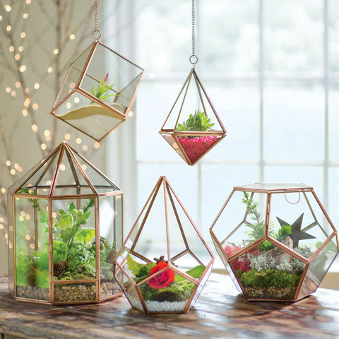 Glass terrarium copper 
