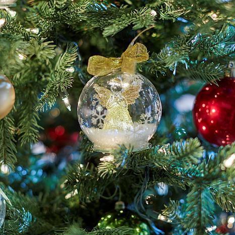 Set of 6 Christmas gift Glass LED ball with dia 10cm