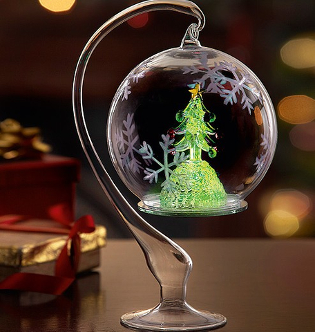 Dia 12cm Christmas glass tree ball with stand 