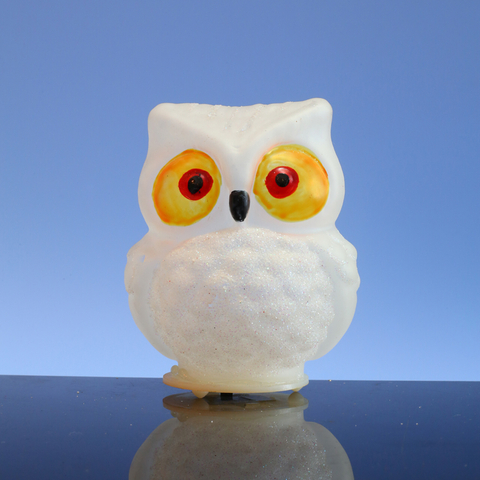  owl Glass candle holder
