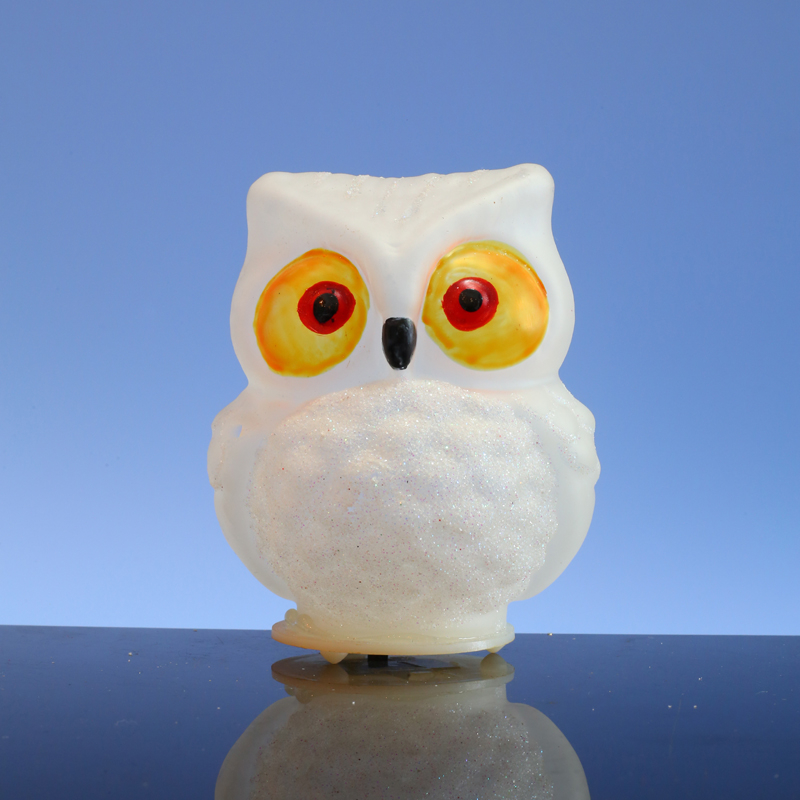  owl Glass candle holder