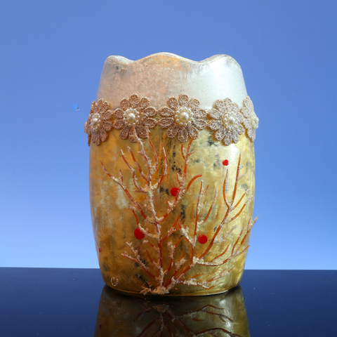  Glass candle holder