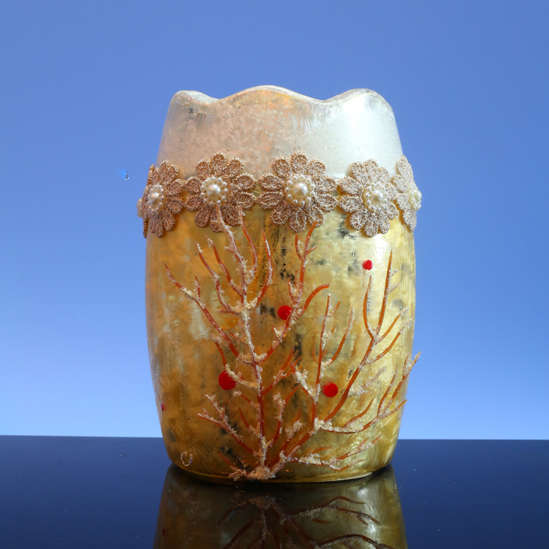  Glass candle holder