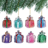 Set of 8 Glass Gift Parcel with LED
