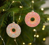 Handblown Glass Donut Ornaments Pink Donut Christmas Ornaments Donut Ornament