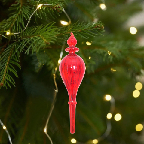  Hanging Red Glass Christmas Decoration
