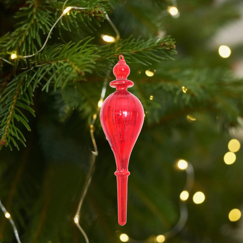  Hanging Red Glass Christmas Decoration