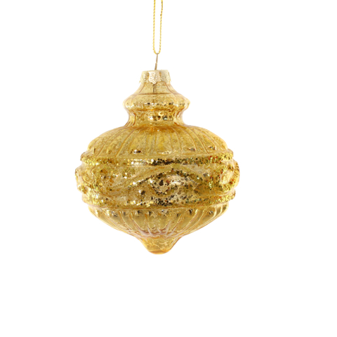  Gold Hanging Glass Christmas Decoration