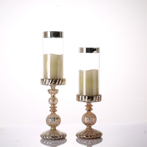 Mercury glass candle holder