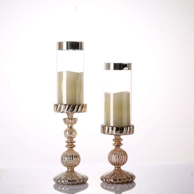 Mercury glass candle holder