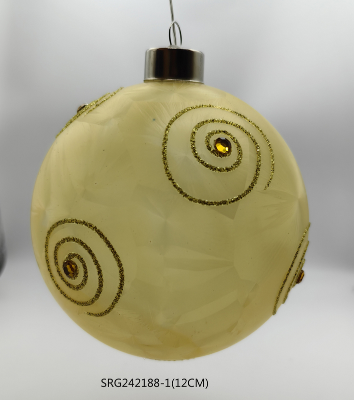 LED Glass Ball Christmas Tree Hanging Ornaments Printed Baubles Decorations