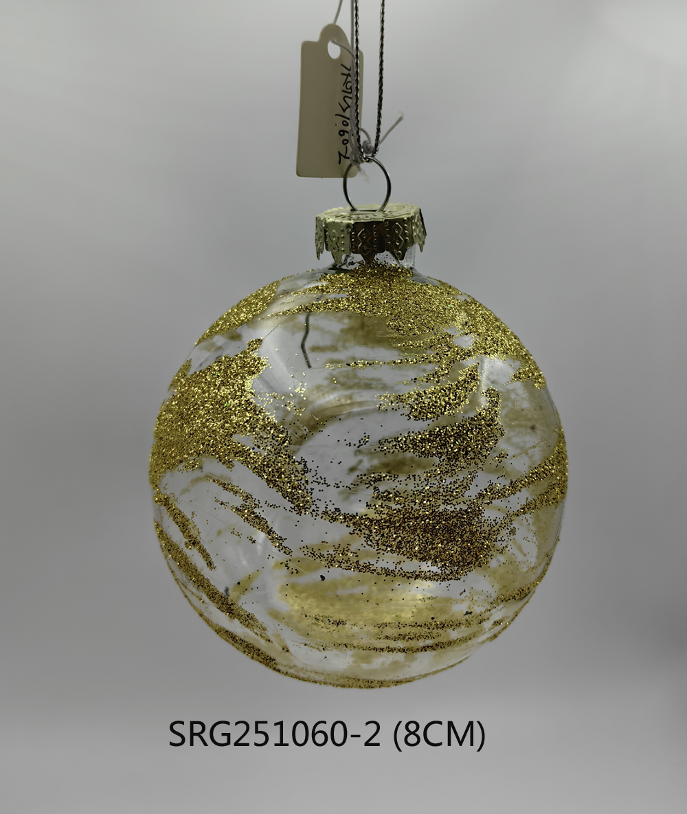  Glass Christmas decoration for Party Glass Ornaments Decoration with LED light