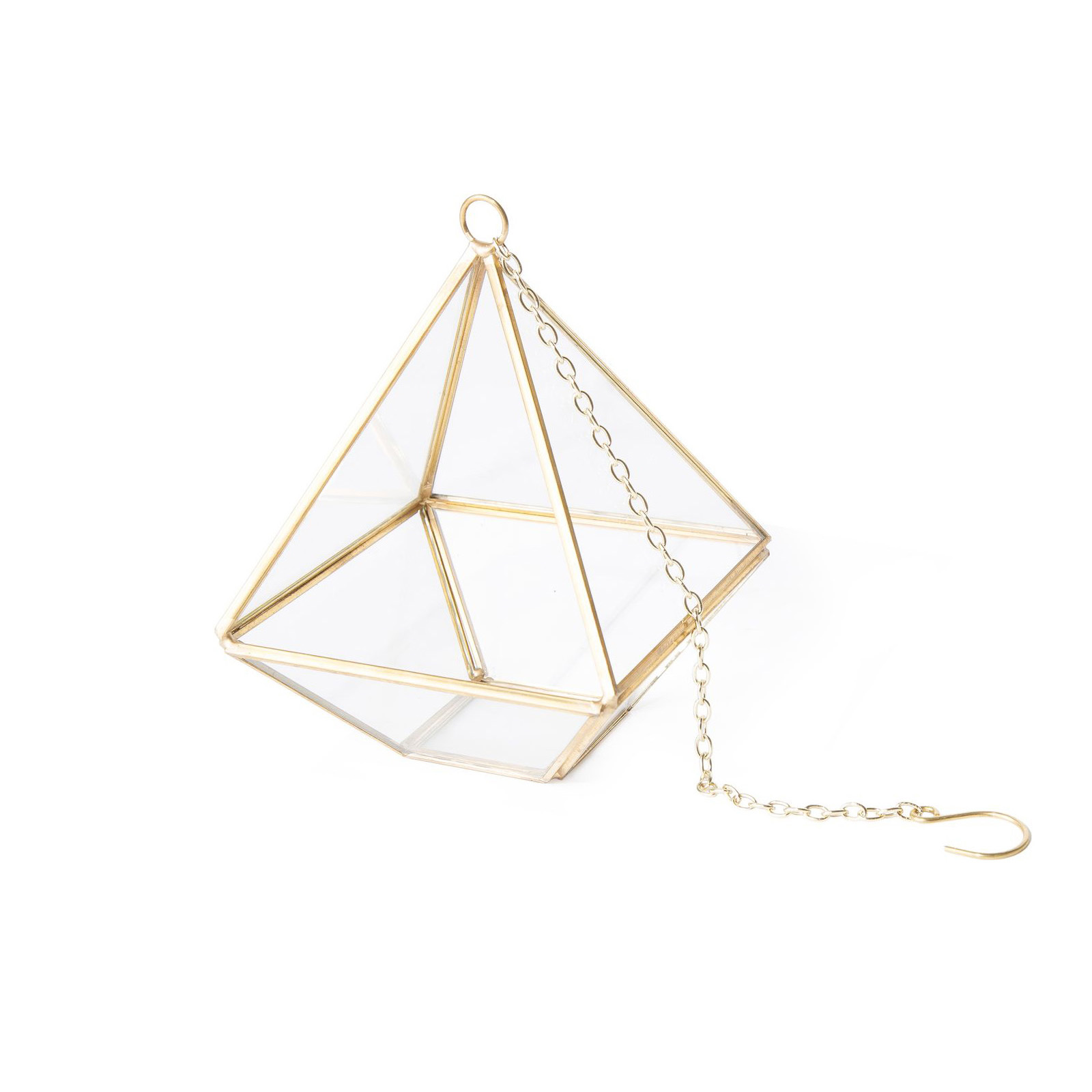 Hanging glass terrarium copper 4