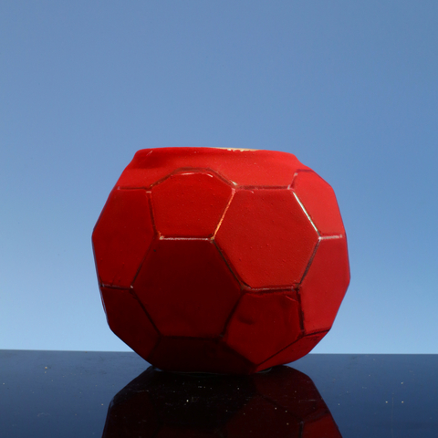 Red Glass candle holder