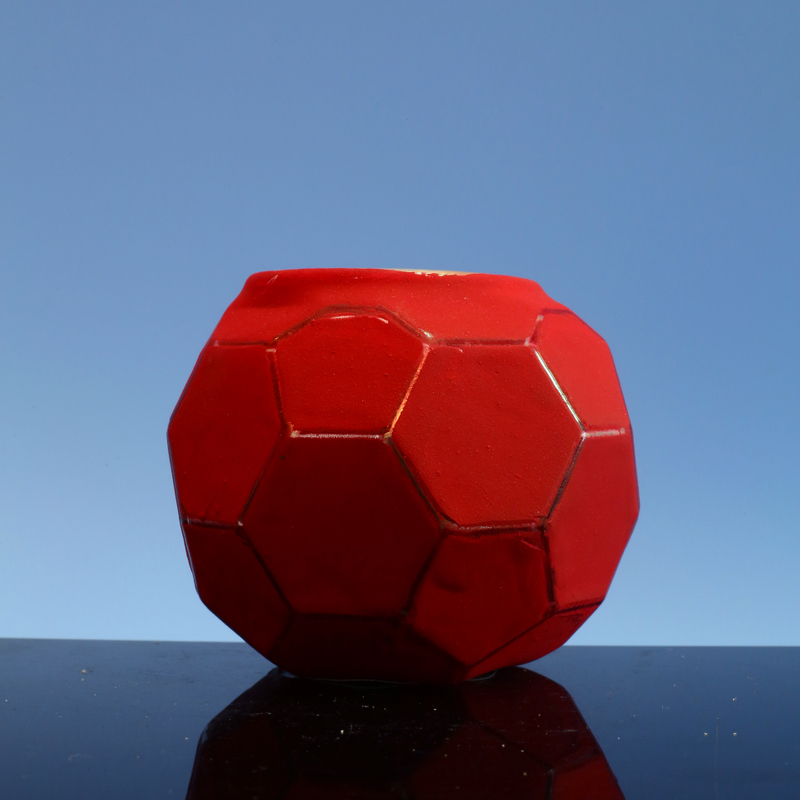 Red Glass candle holder