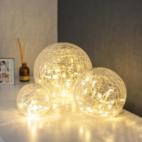 Crackle Globe with LED
