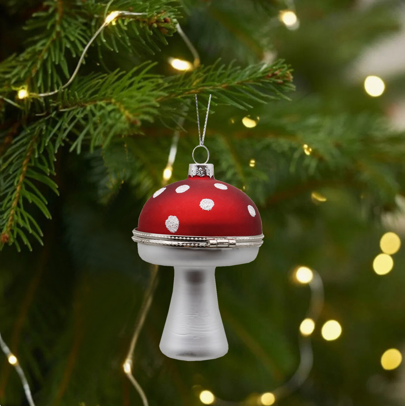  Hanging Glass mushroom for Christmas Decoration