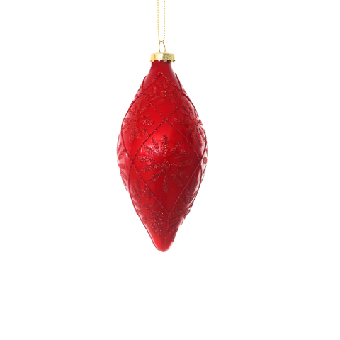 Red Hanging Glass Christmas Tree Decoration