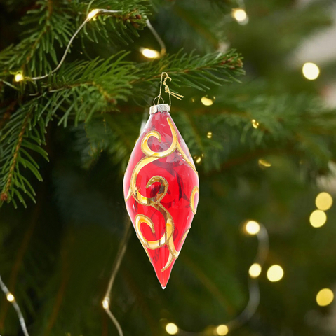  Hanging Red Glass Christmas Ball Decoration