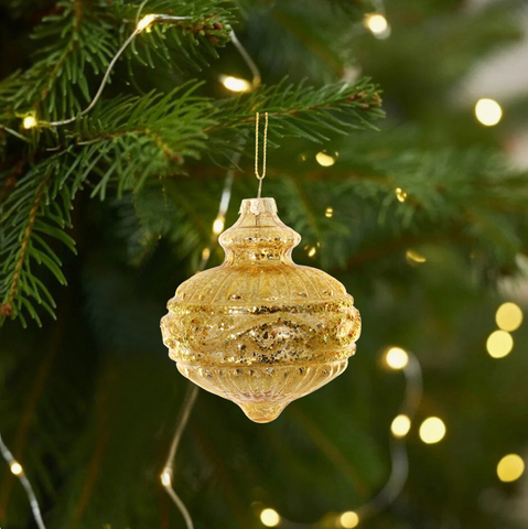  Gold Hanging Glass Christmas Decoration