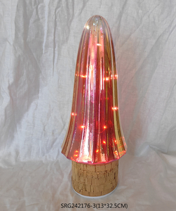 Glass Christmas Tree Rotating Base Christmas Tree with Fairy Lighting