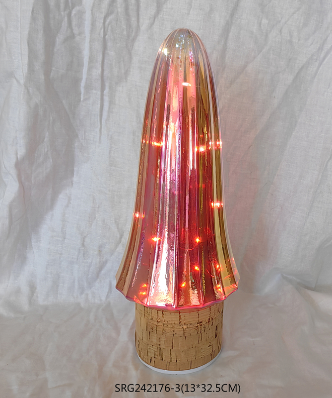 Glass Christmas Tree Rotating Base Christmas Tree with Fairy Lighting