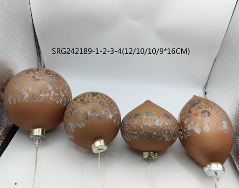 Factory Wholesale Personalised Hanging Bauble Christmas Decorative Lighted Balls Glass Xmas Ball