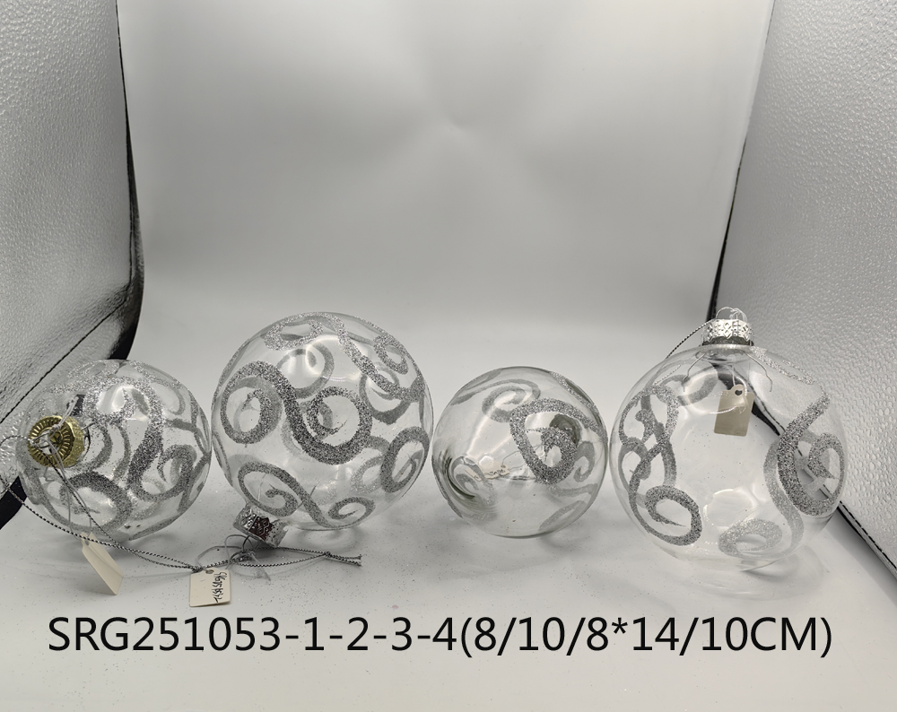  Glass Christmas decoration for Party Glass Ornaments Decoration with LED light
