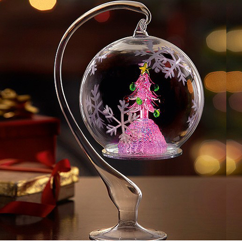 Dia 12cm Christmas glass tree ball with stand 