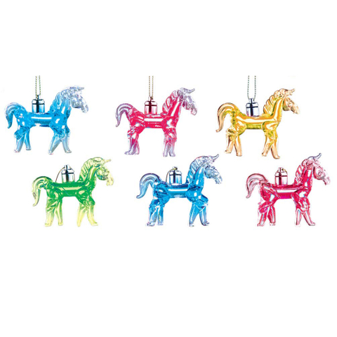 Set of 6 Glass LED Horse