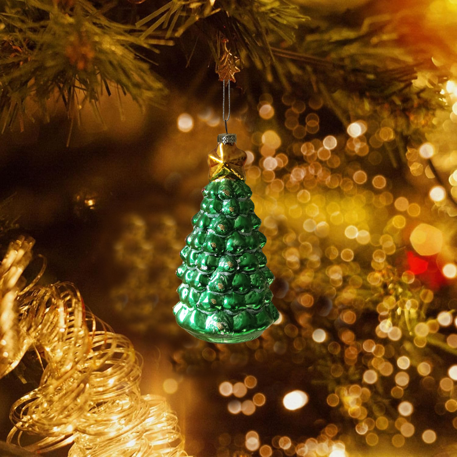 Glass Tree Christmas Ornament 