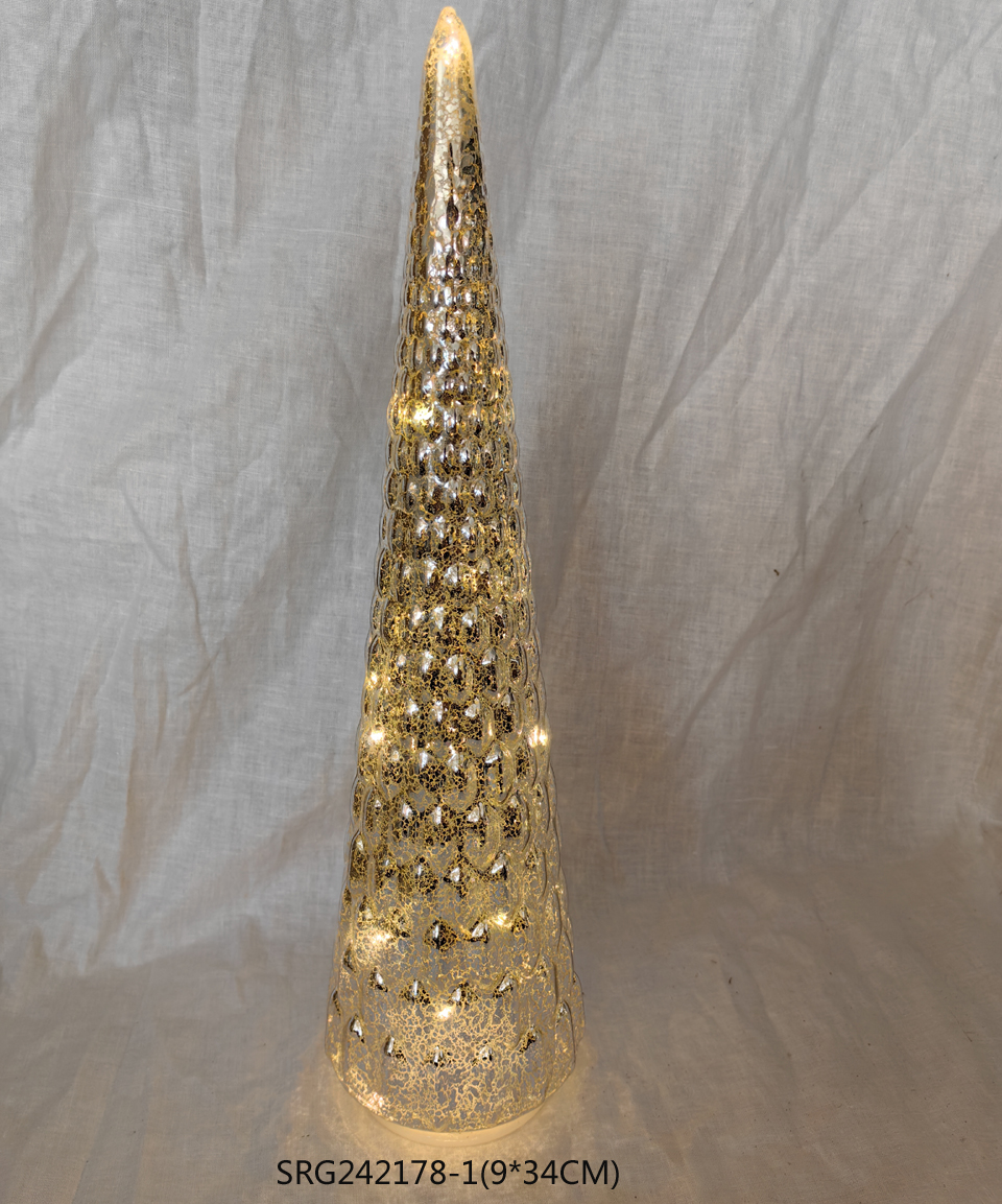 Mercury Glass Silver Christmas Tree for Table Centerpieces Window Mantel Indoor Christmas Decor