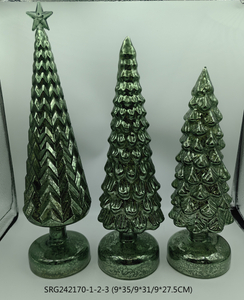 Light Mercury Glass Christmas Tree with Ornaments Tabletop Christmas Ornaments Holiday Season Decoration 