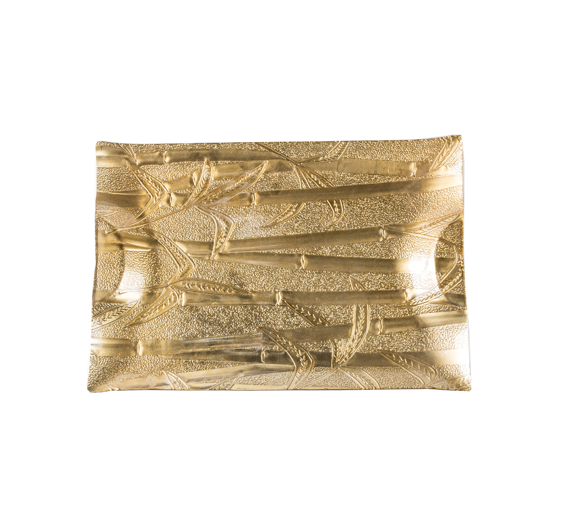 Set of 3 gold glass plate