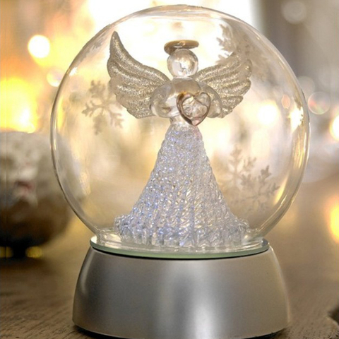Glass angel dom with LED dia10cm