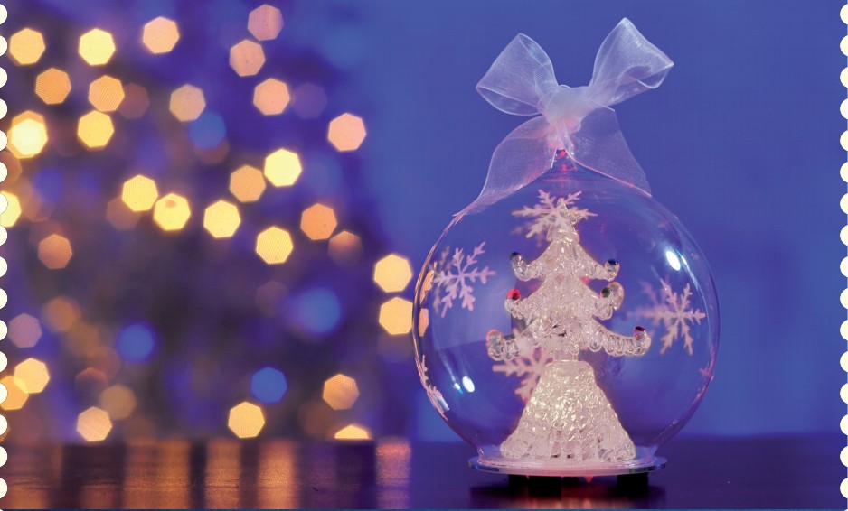 Dia 12cm glass LED ball with tree inside