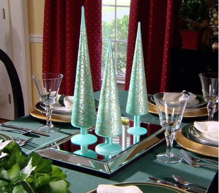 Set of 3 blown glass tree